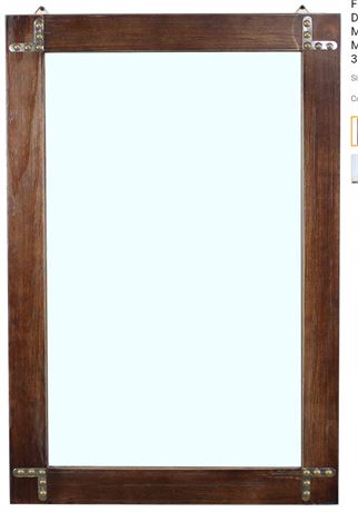 Rosehill Online Auctions - Rustic Flat Wood Frame Hanging Wall Mirror